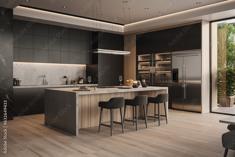 kitchen and room. generative AI kitchen and room. generative AI