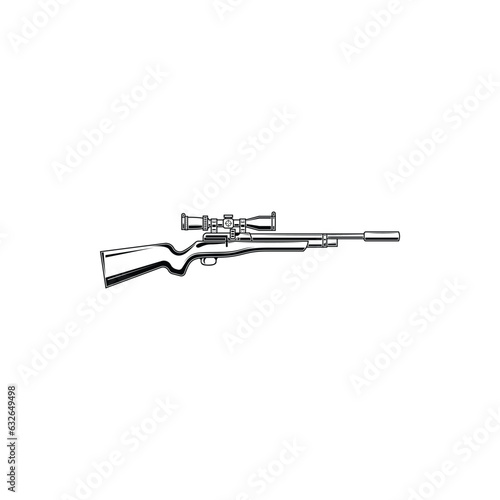 Old riffle with scope vector graphics