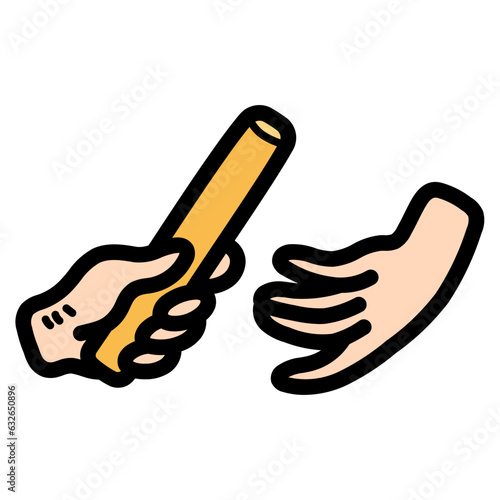 relay race filled outline icon style