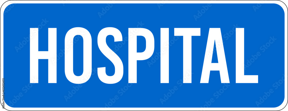 Hospital Blue Sign