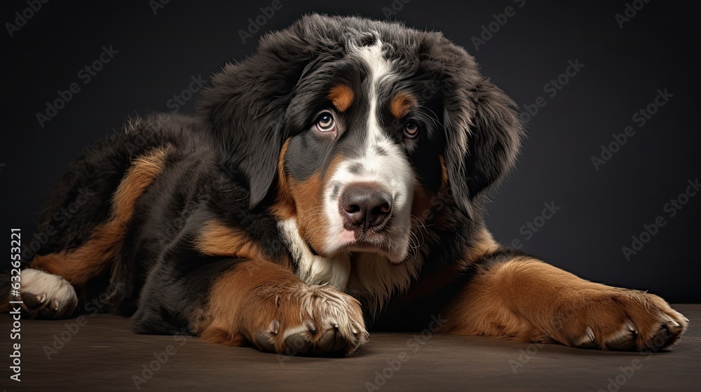 bernese mountain dog pup generative AI