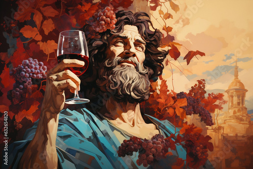 Divine Delights, Dionysus, Lord of Libations and Revelry, Illustrated with Iconic Tools photo