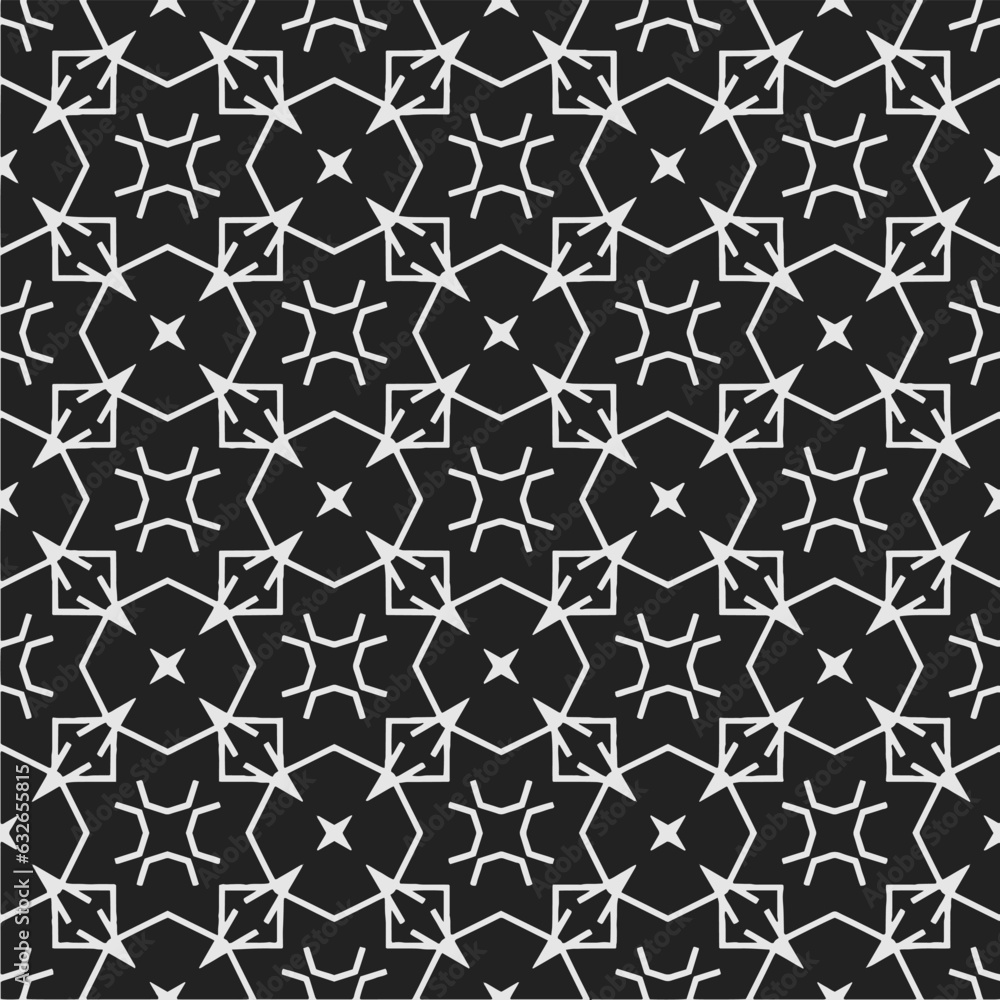 Fototapeta premium Black and white pattern . Figures ornament.Seamless pattern for fashion, textile design, on wall paper, wrapping paper, fabrics and home decor.