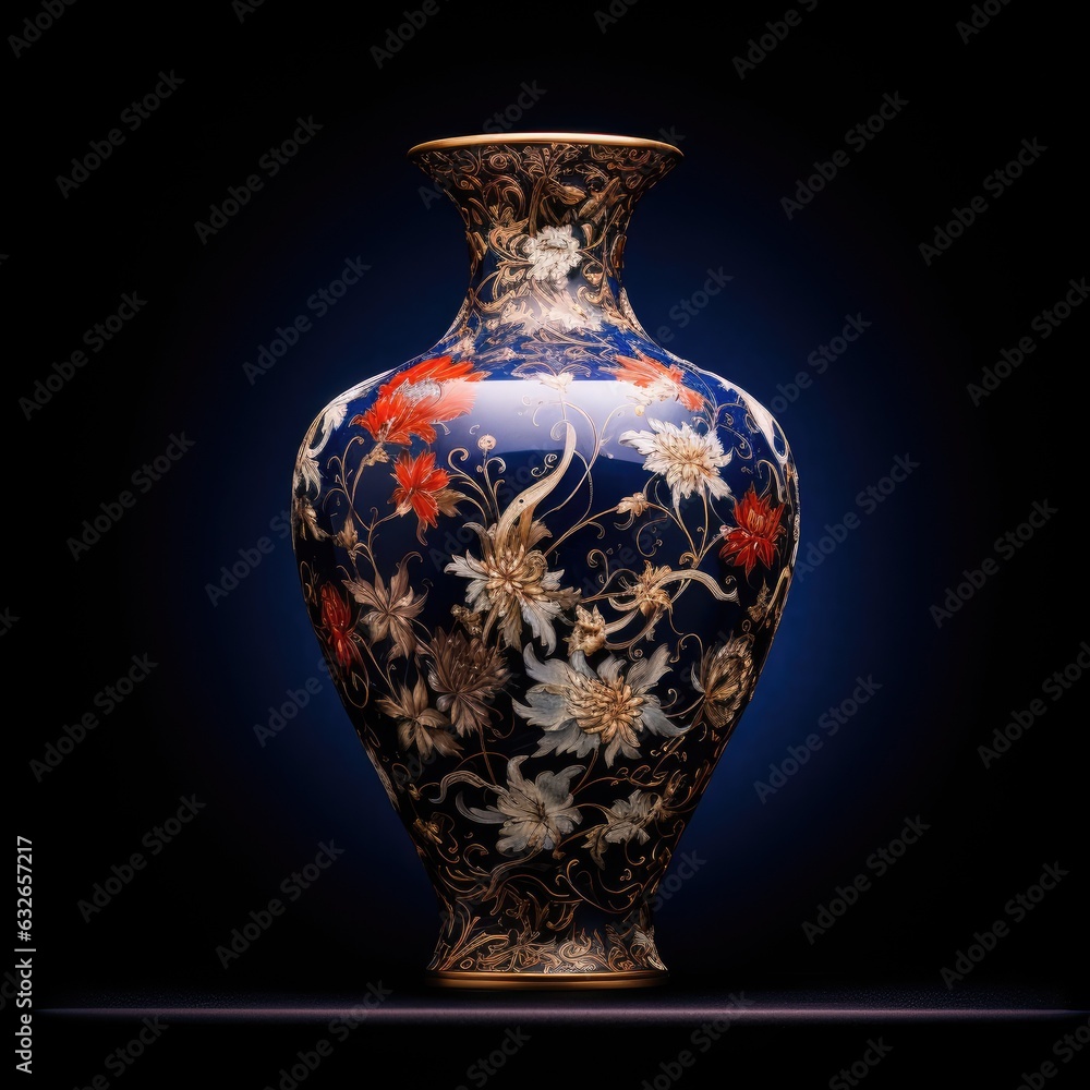 exquisite porcelain vase with intricate flower design - created using generative AI tools exquisite porcelain vase with intricate flower design - created using generative AI tools