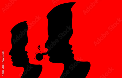 Illustration of silhouettes of man, four face not visible, among them one is whistleblower
