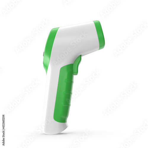 Green and white Digital Medical Thermometer 3D PNG