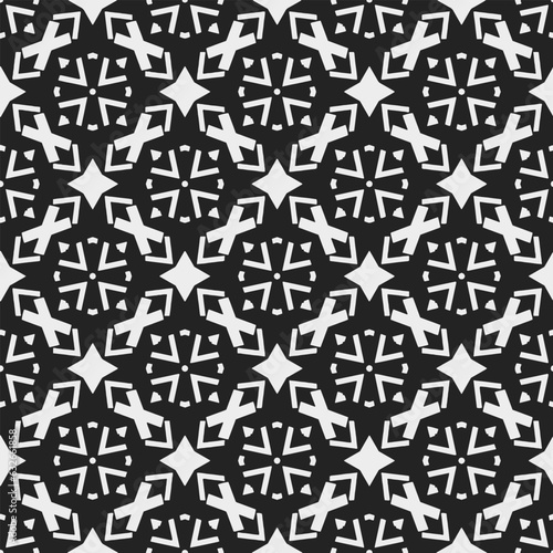 Black and white  pattern . Figures ornament.Seamless pattern for fashion  textile design   on wall paper  wrapping paper  fabrics and home decor.