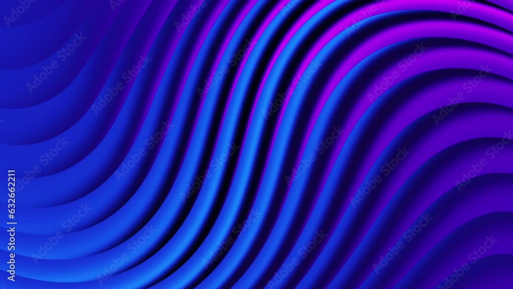Abstract blue purple wavy lines background looped