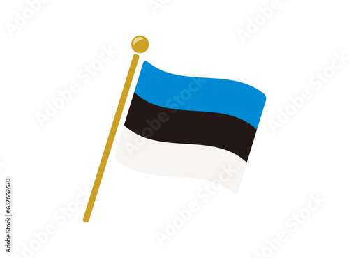 エストニアの国旗アイコン ベクターイラスト