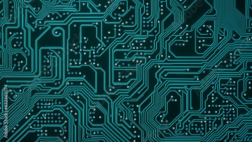 Close-up macro illustration of modern artificial intelligence mechanical learning technology microchip. 4K