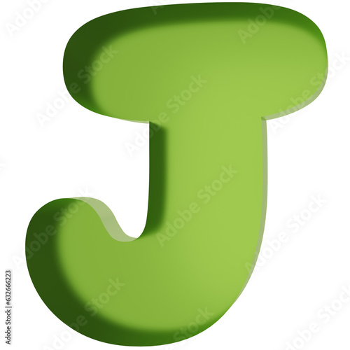 3D Alphabet Font Cute Green Gummy
