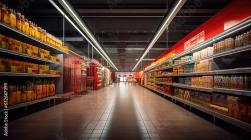 An Empty Aisle in the Supermarket