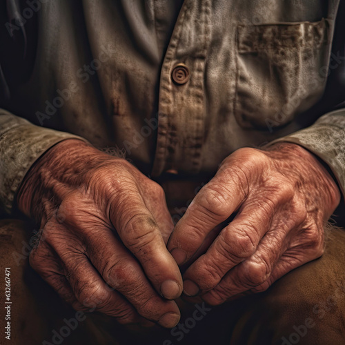 Wrinkled Hands of an Elderly Gentleman