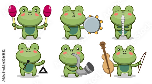 Cute cartoon funny animal in various action poses Vector
