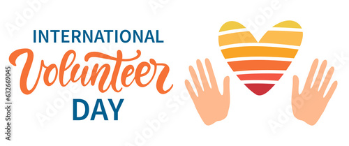 International volunteer day banner lettering