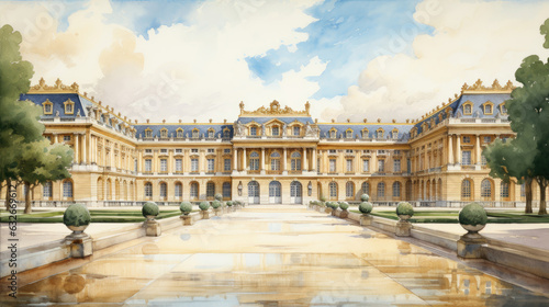 Palace of Versailles watercolor