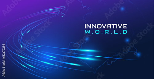 Vector global technology digital earth futuristic background