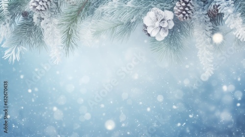 Christmas decoration and celebration background template illustration.  copy space decoration, banner background. © gusion