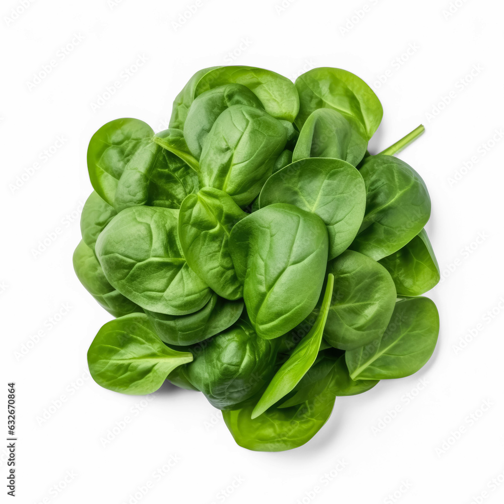 Spinach isolated on transparent background top view Spinach isolated on transparent background top view