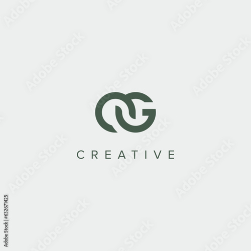 Modern unique letter CG GC logo design template - vector.