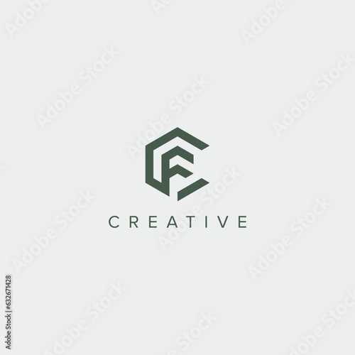 Modern unique letter CF FC logo design template - vector. photo