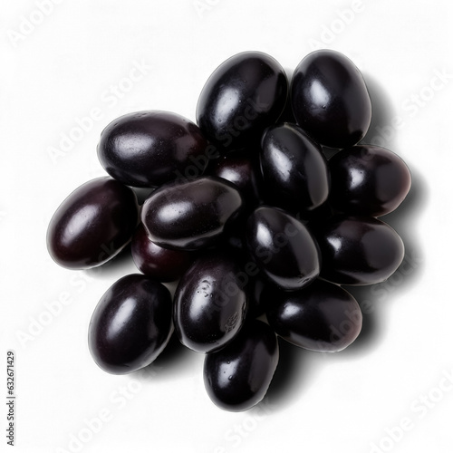 Black olives isolated on transparent background top view © fotogurmespb