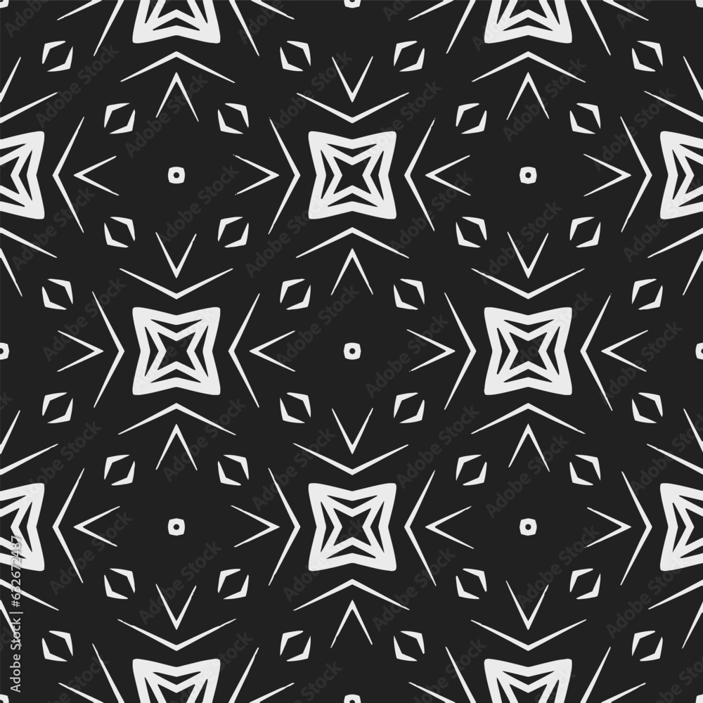 Black and white pattern . Figures ornament.Seamless pattern for fashion, textile design, on wall paper, wrapping paper, fabrics and home decor. Black and white pattern . Figures ornament.Seamless pattern for fashion, textile design, on wall paper, wrapping paper, fabrics and home decor.