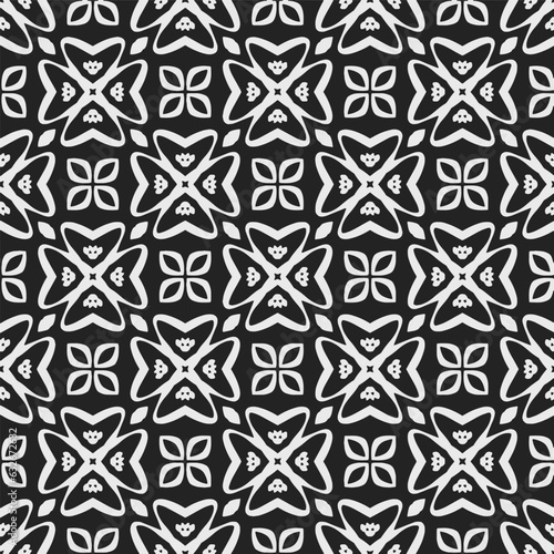 Black and white  pattern . Figures ornament.Seamless pattern for fashion, textile design,  on wall paper, wrapping paper, fabrics and home decor. © t2k4