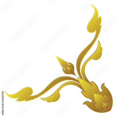 Thai corner pattern elegant border for decoration