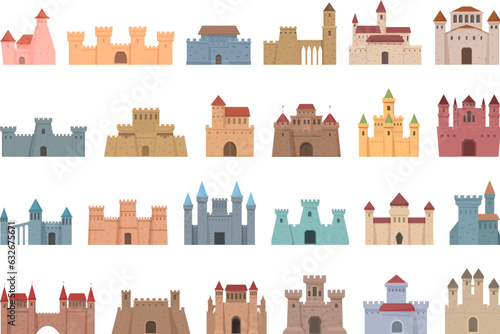 NAME icons set cartoon vector.