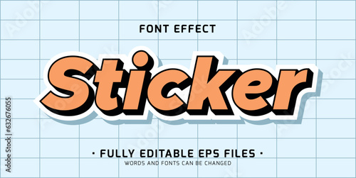 sticker text effect editable cool modern vector font effect