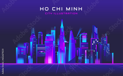 Hochiminh city illustration background