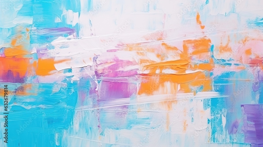 Versatile Oil Painting: Colorful Abstract Strokes on Canvas