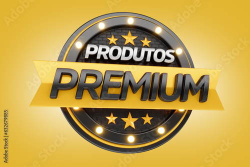 selo 3d ''produtos premium''
