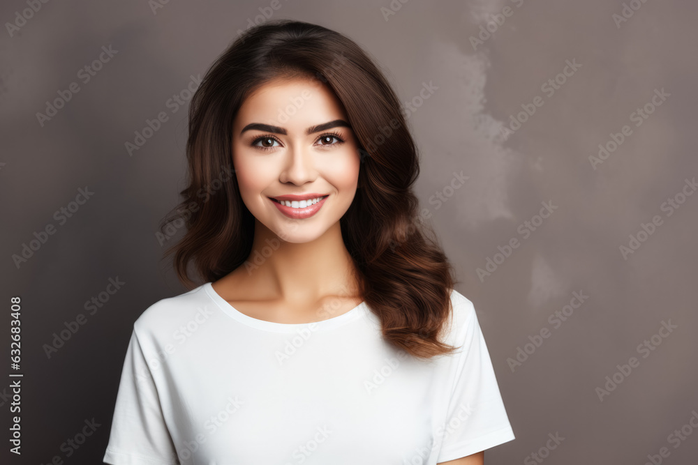 attractive brunette woman photo with empty space for text attractive brunette woman photo with empty space for text