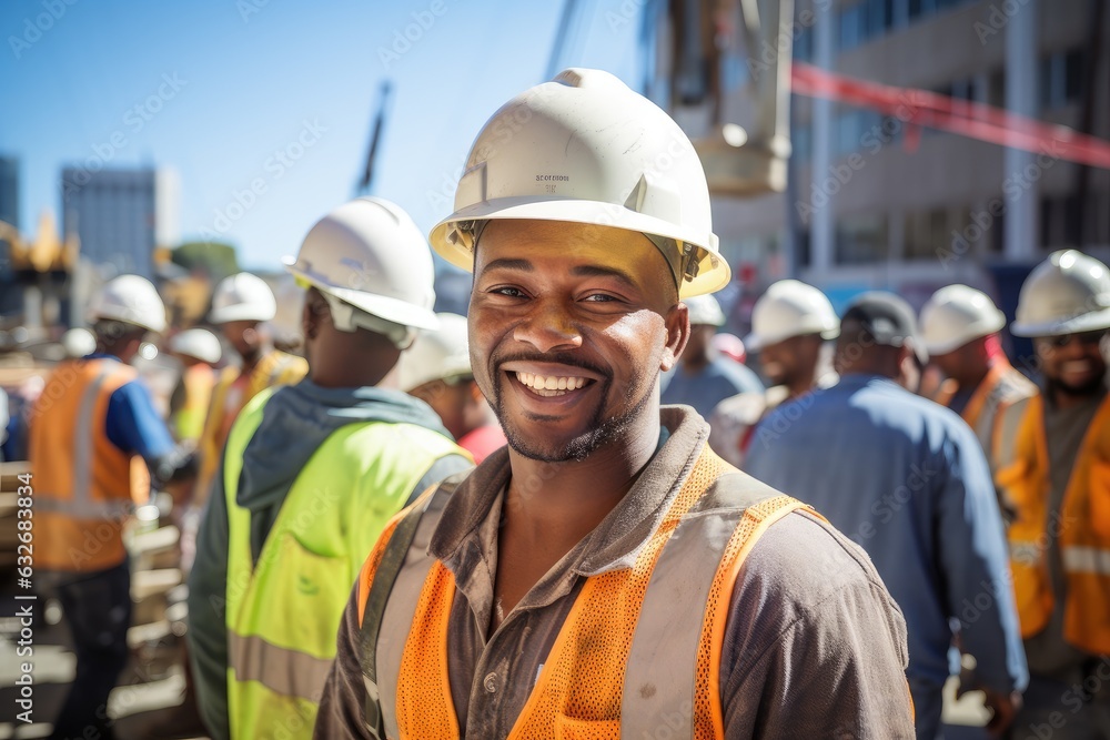 African american construction workers working on a project in California African american construction workers working on a project in California