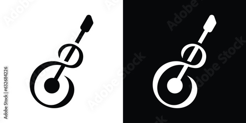 infinity logo design element combined with guitar and made in abstract style