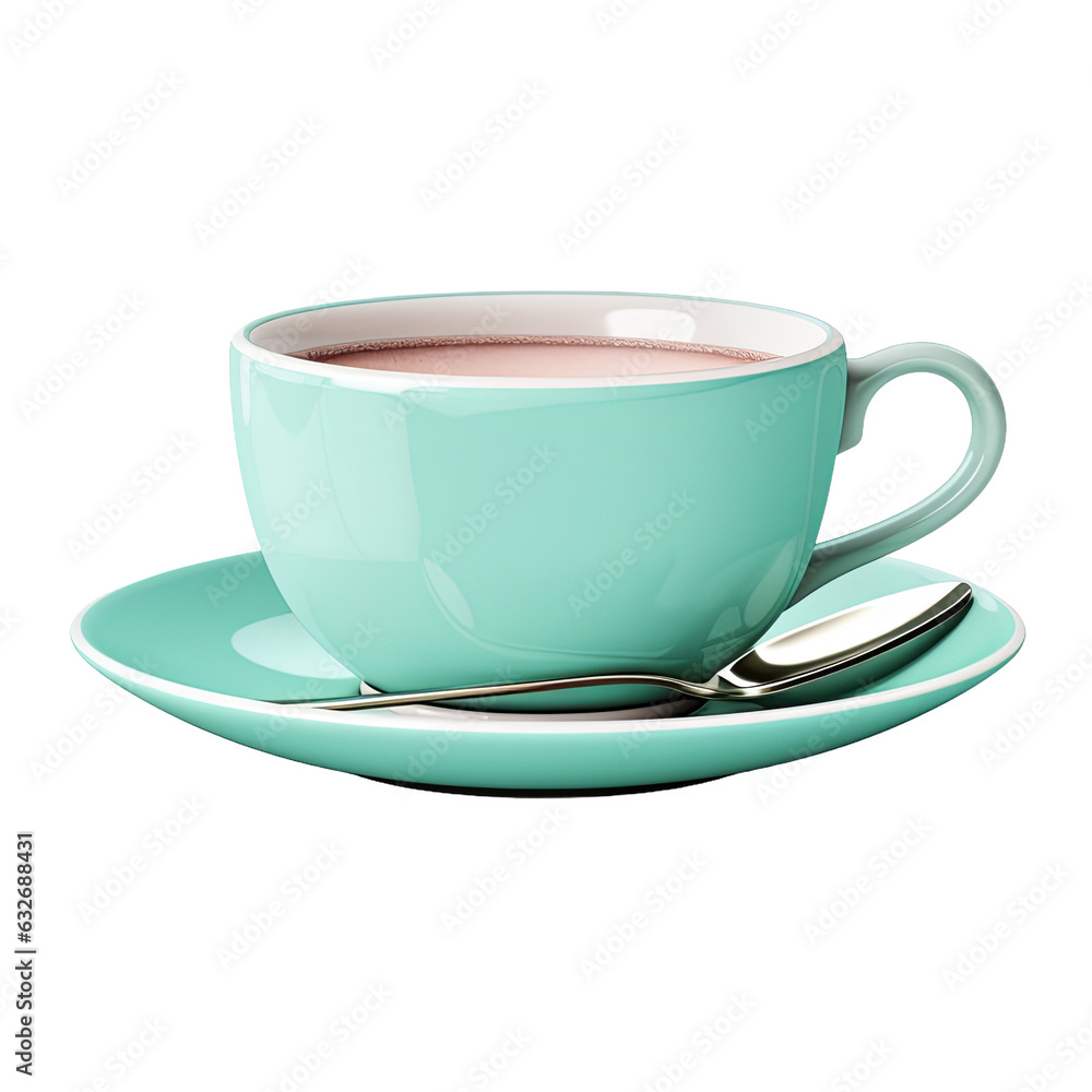 Coffee cup with saucer and spoon isolated on white. Coffee cup with saucer and spoon isolated on white.