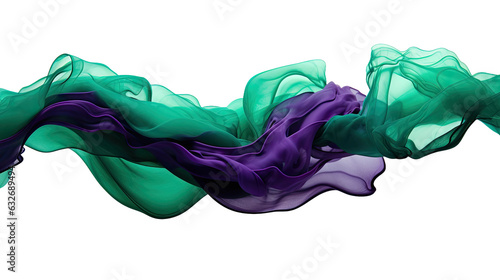 combining emerald green and deep plum in an abstract futuristic texture isolated on a transparent background, generative ai