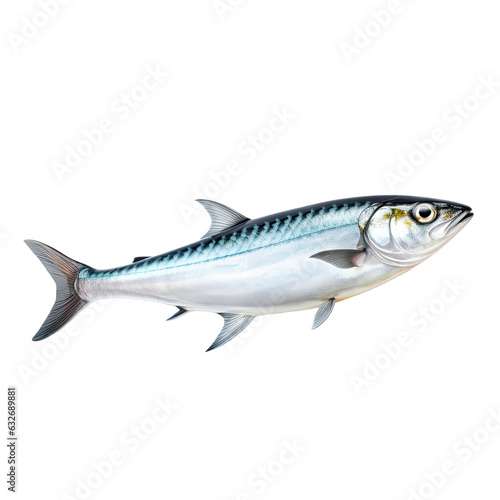 Isolated white background mackerel fish.