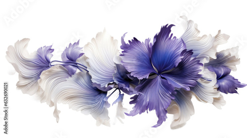 Fototapeta Naklejka Na Ścianę i Meble -  combining frosty white and electric purple in an abstract futuristic texture isolated on a transparent background, generative ai