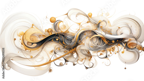 combining gold and graphite in an abstract futuristic texture isolated on a transparent background, generative ai