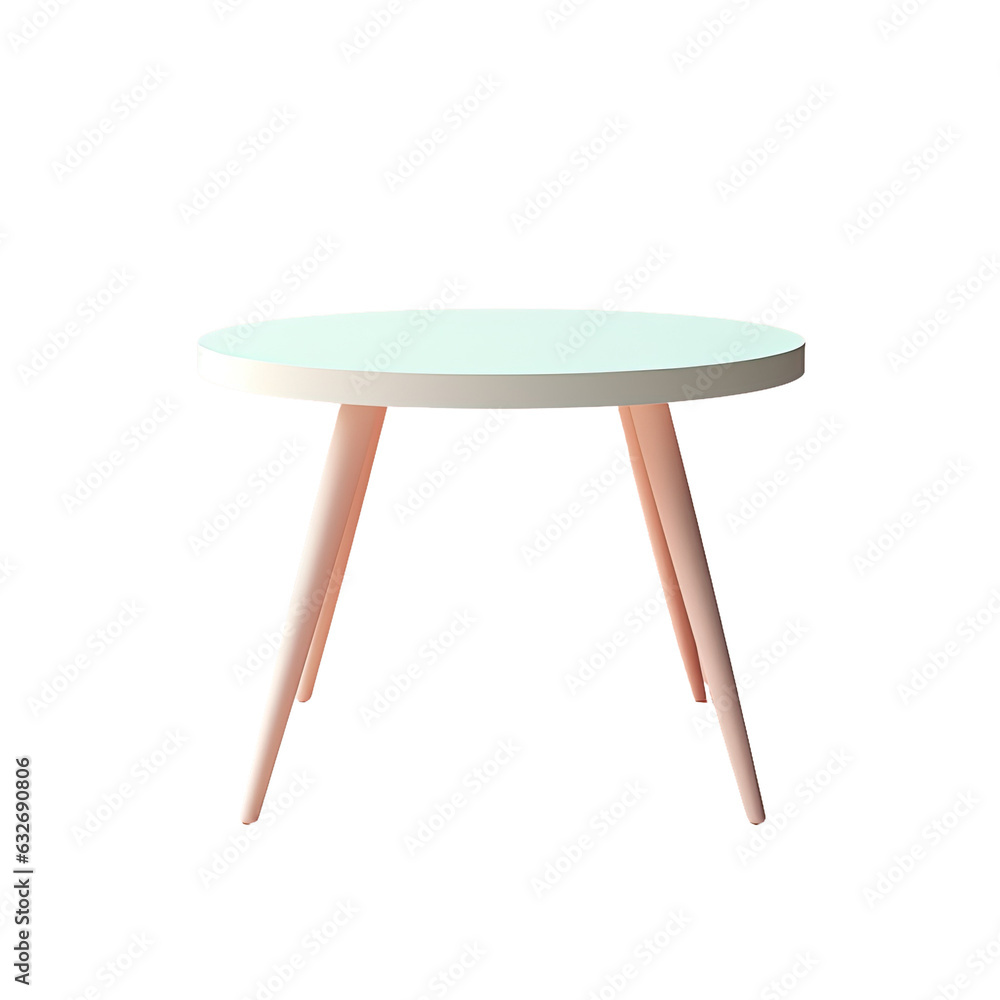 Small circular white table with 3 legs. Small circular white table with 3 legs.
