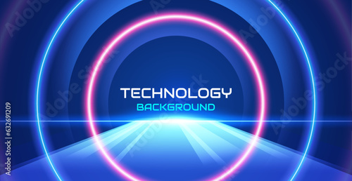 Vector futuristic technology circle background