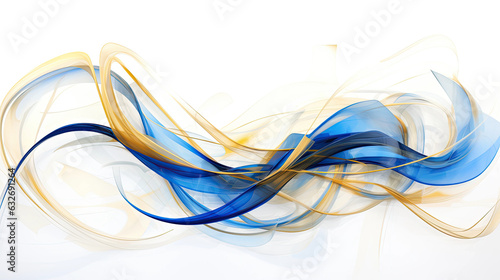 combining sapphire blue and pale gold in an abstract futuristic texture isolated on a transparent background, generative ai