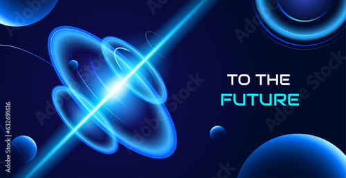 Technology circles with space background