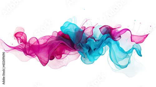 combining vibrant magenta and cool teal in an abstract futuristic texture isolated on a transparent background, generative ai