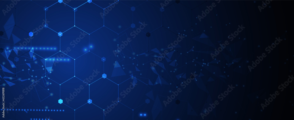Technology banner design with hexagons abstract background. Technology banner design with hexagons abstract background.