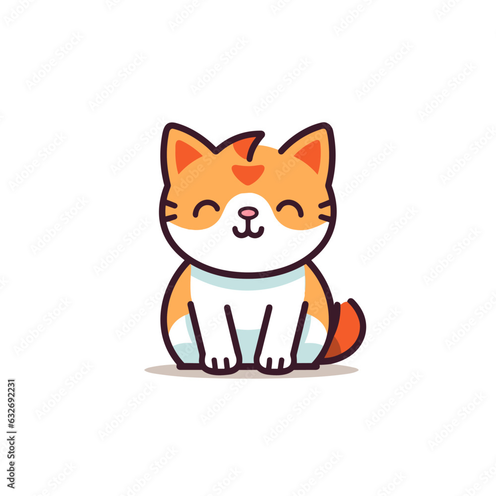 Vector logo cute cat, cat icon, cat head, cat sticker Vector logo cute cat, cat icon, cat head, cat sticker