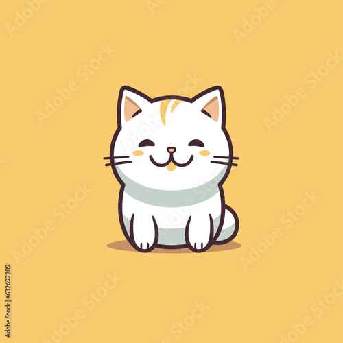 Vector logo cute cat, cat icon, cat head, cat sticker